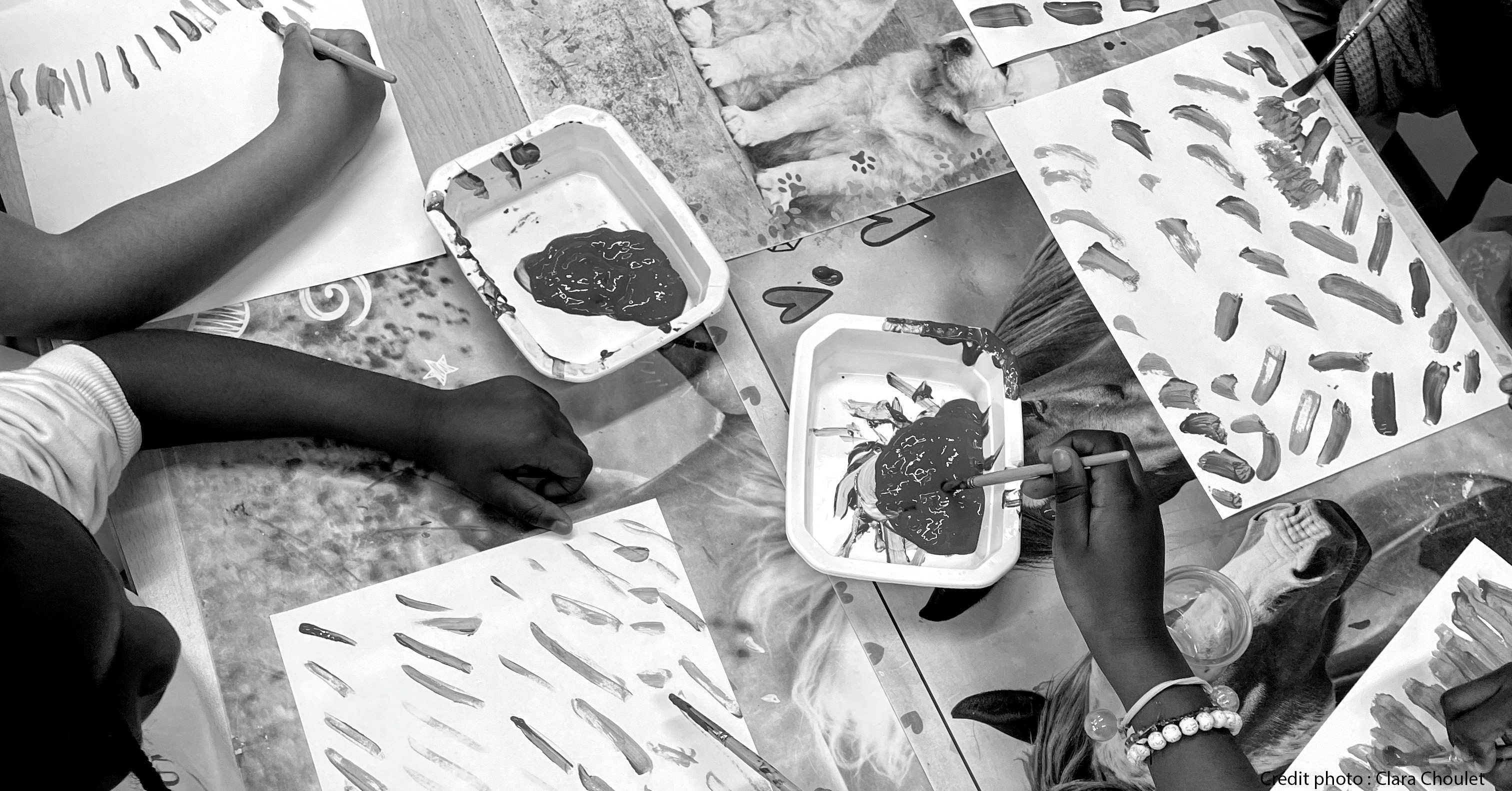 Atelier de création de l'affiche du festival par les enfants. Crédit : Clara Choulet